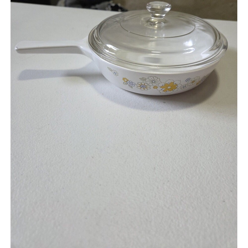 Vintage Corning Ware Country Festival 6.5" Skillet P-83-B w Pyrex Glass Lid...